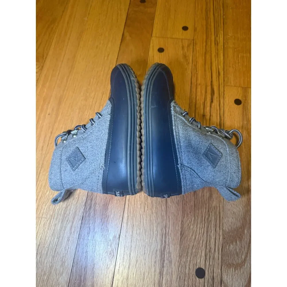 Sperry Bowline Duck Boots Kids Boys 12 Grey Wool Blend Rubber Waterproof